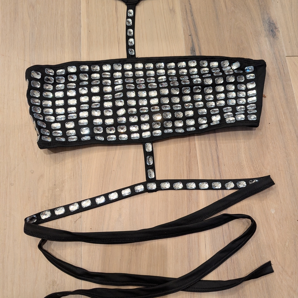 Black and Silver Camisole Top